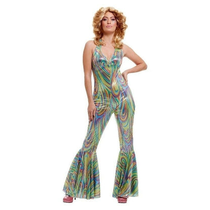 Dancing Queen Costume Adult Multi Coloured Jumpsuit 2