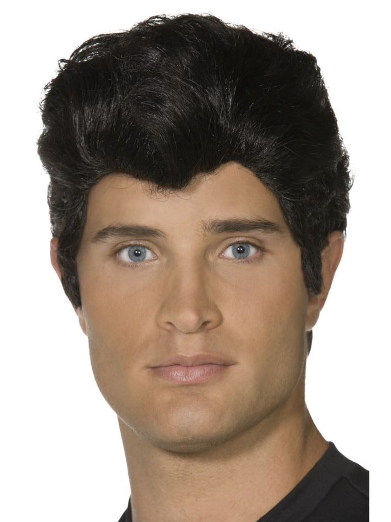 Danny Zuko Adult Black Wig Grease Costume Accessory, image size:768x1024