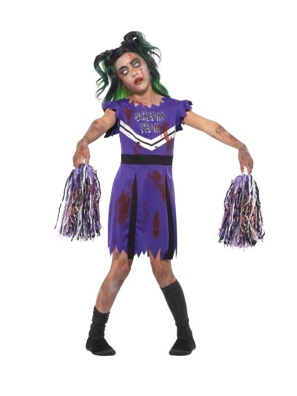 Dark Cheerleader Costume Child Purple Black 1