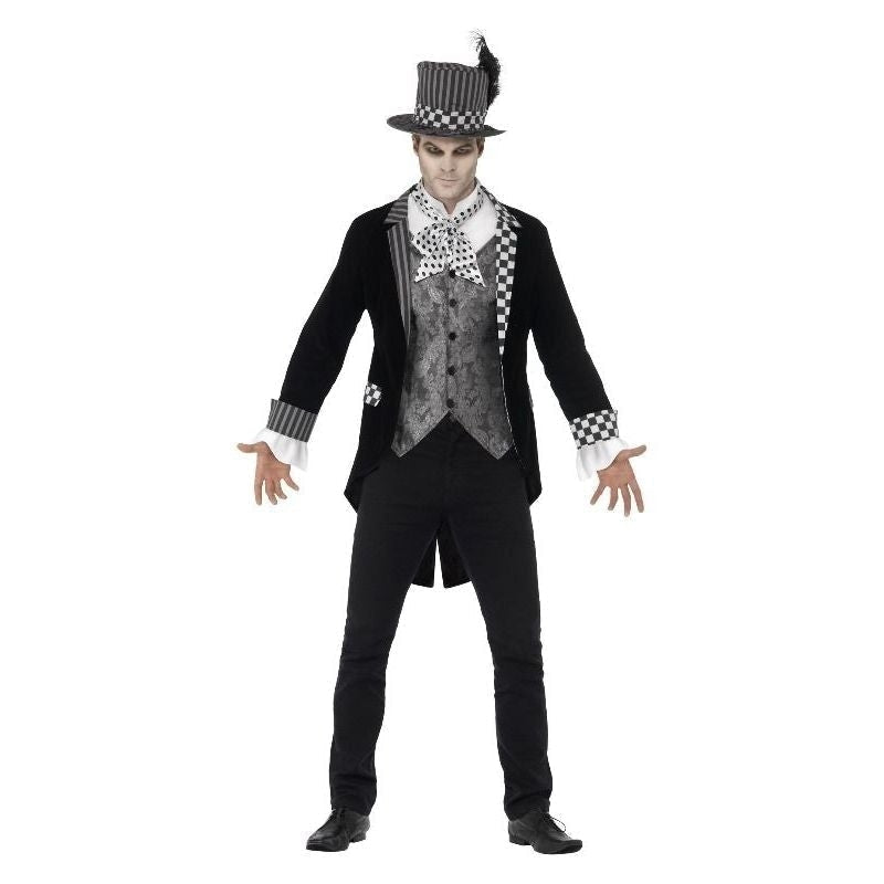 Dark Hatter Costume Adult Black Checkered Outfit_2