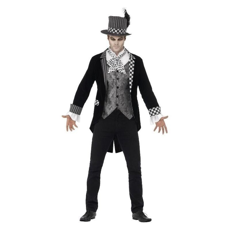 Dark Hatter Costume Adult Black Checkered Outfit 1