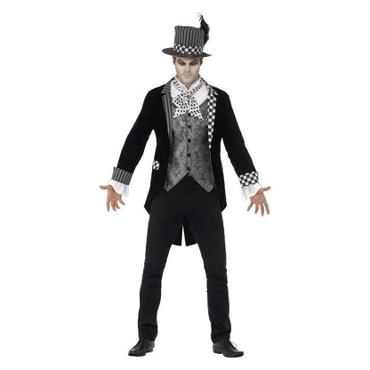 Dark Hatter Costume Adult Black Checkered Outfit 1