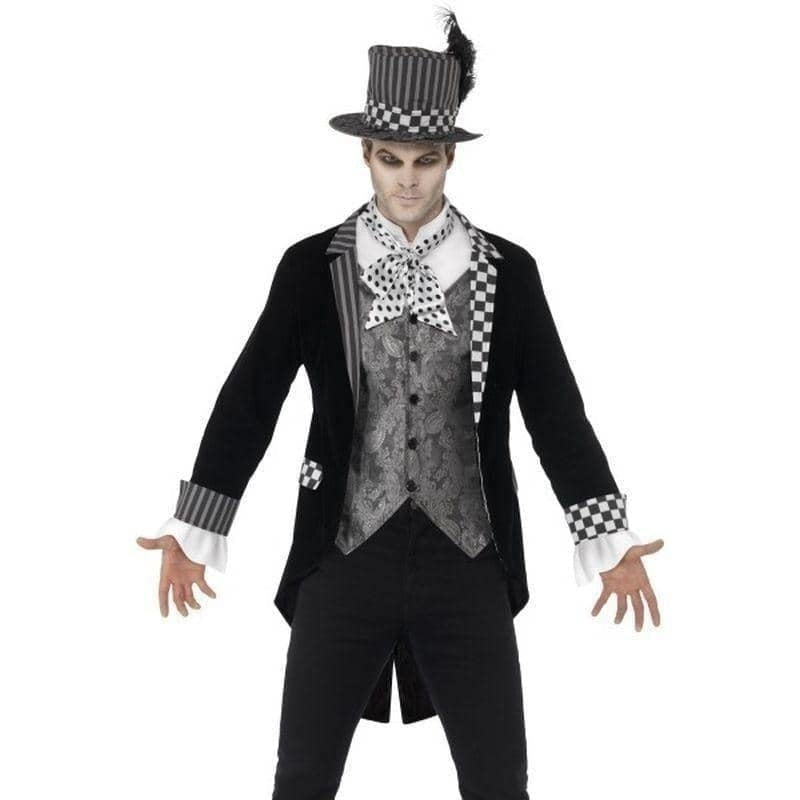 Dark Hatter Costume Adult Black Checkered Outfit_1