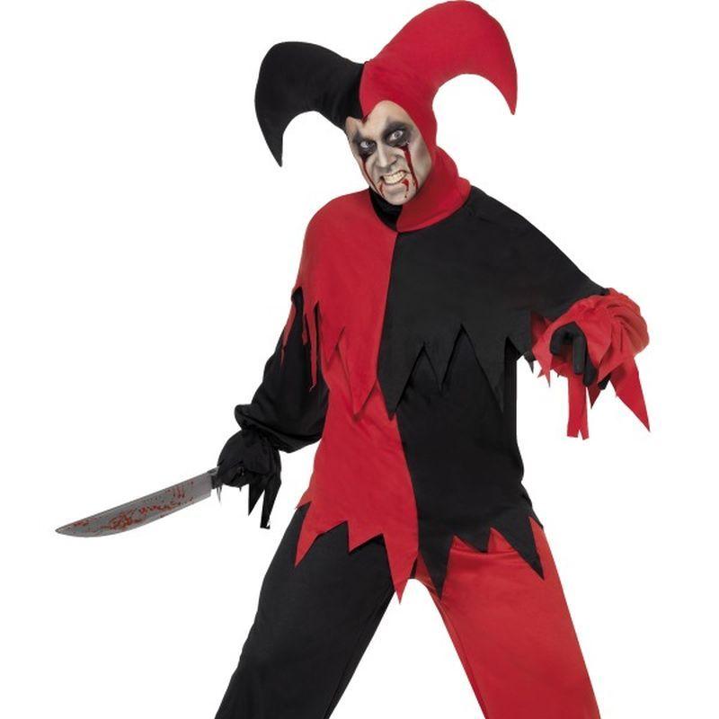 Dark Jester Costume Adult Red Black 1