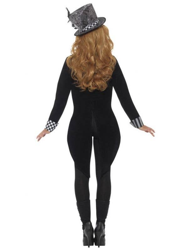Dark Miss Hatter Costume Adult Black Deluxe Jacket Waistcoat Hat Bowtie 3