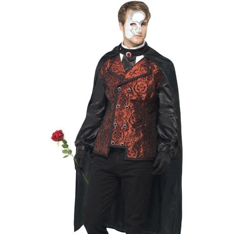 Dark Opera Masquerade Costume Adult Black Red_1