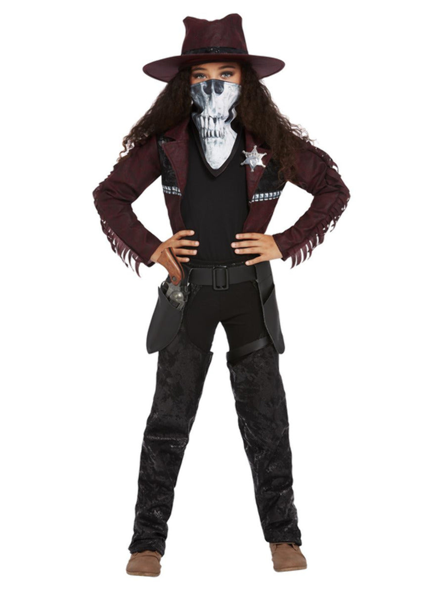 Dark Spirit Western Cowgirl Kids Costume Burgundy 2