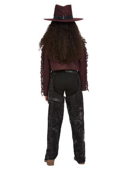Dark Spirit Western Cowgirl Kids Costume Burgundy 3