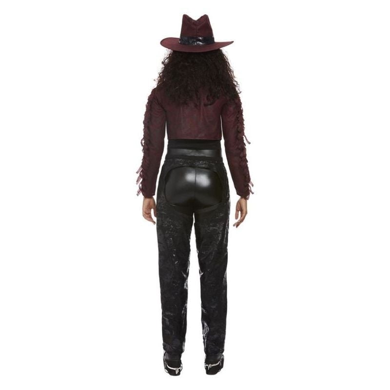 Dark Spirit Western Cowgirl Ladies Halloween Costume Jacket Chaps Hat Holster Mask 2