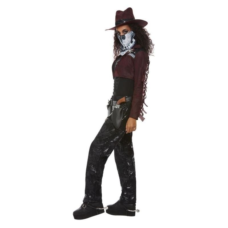 Dark Spirit Western Cowgirl Ladies Halloween Costume Jacket Chaps Hat Holster Mask 3