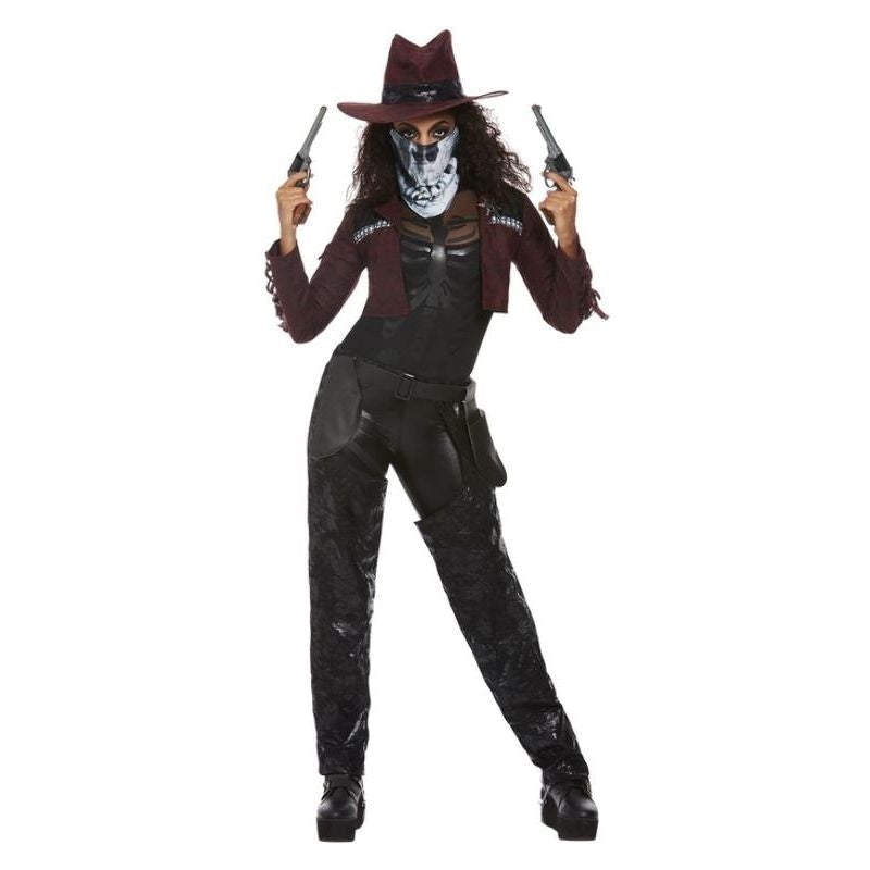 Dark Spirit Western Cowgirl Ladies Halloween Costume Jacket Chaps Hat Holster Mask 1