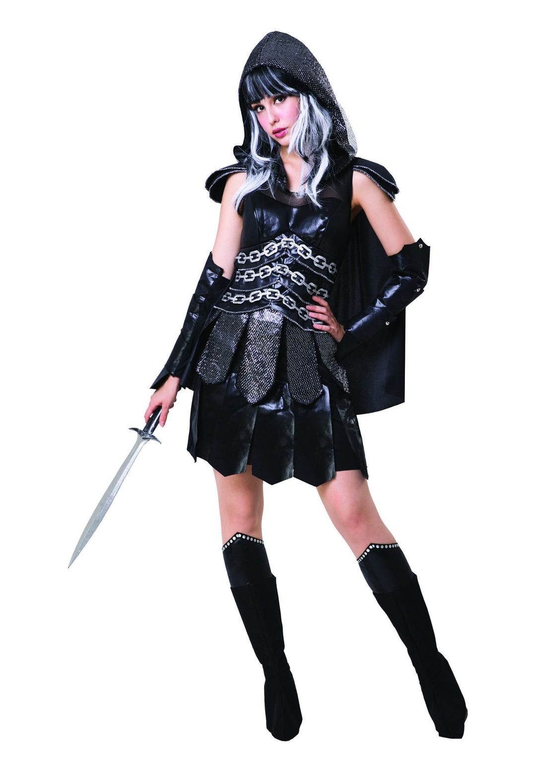 Dark Warrior Lady Medieval Armour Costume_1