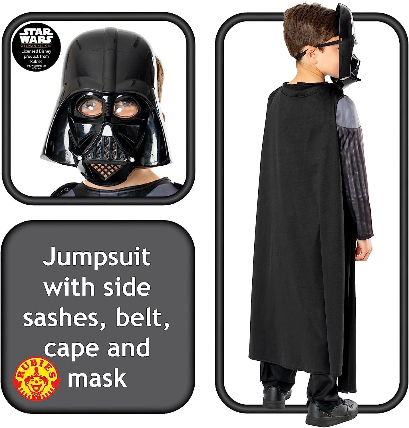 Darth Vader Boys Costume Obi Wan Kenobi TV Series Deluxe 3