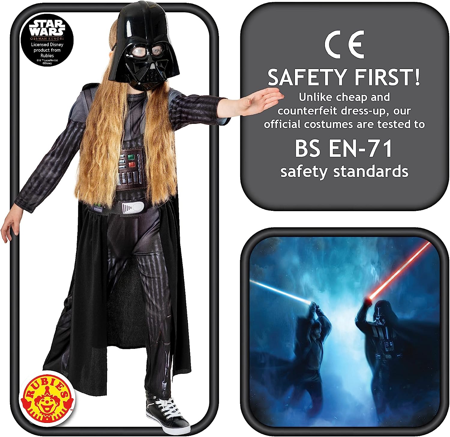 Darth Vader Boys Costume Obi Wan Kenobi TV Series Deluxe 4