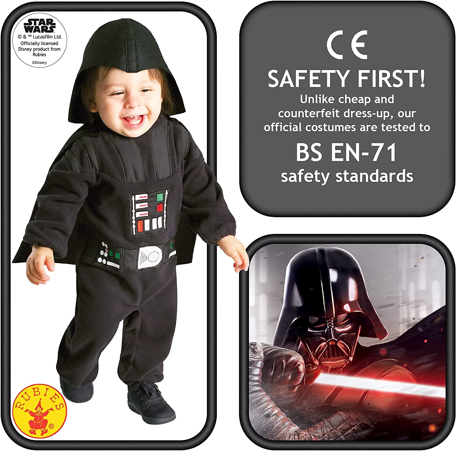 Darth Vader Toddler Costume Cute Romper 3
