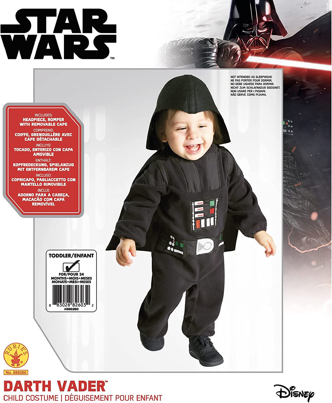 Darth Vader Toddler Costume Cute Romper Darth Vader Toddler Costume Cute Romper