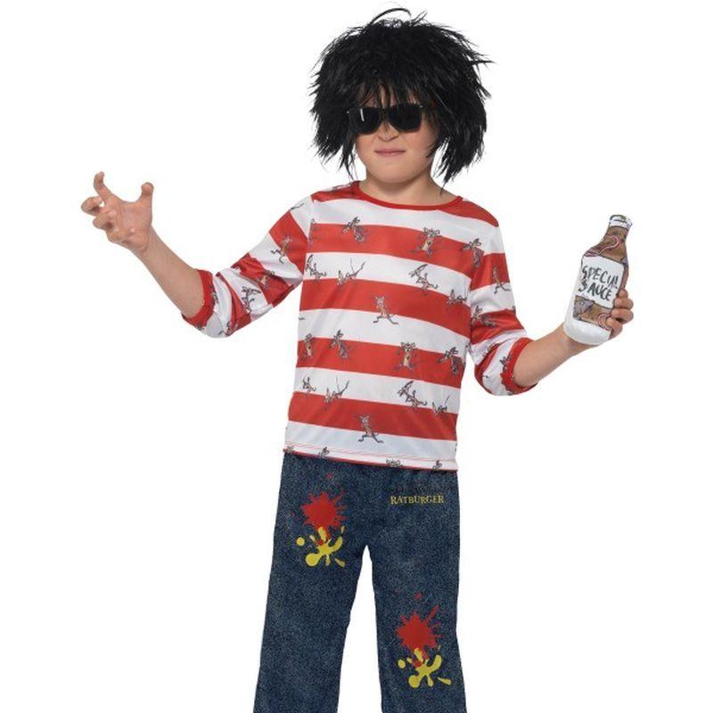 David Walliams Deluxe Ratburger Costume Kids Red White 1