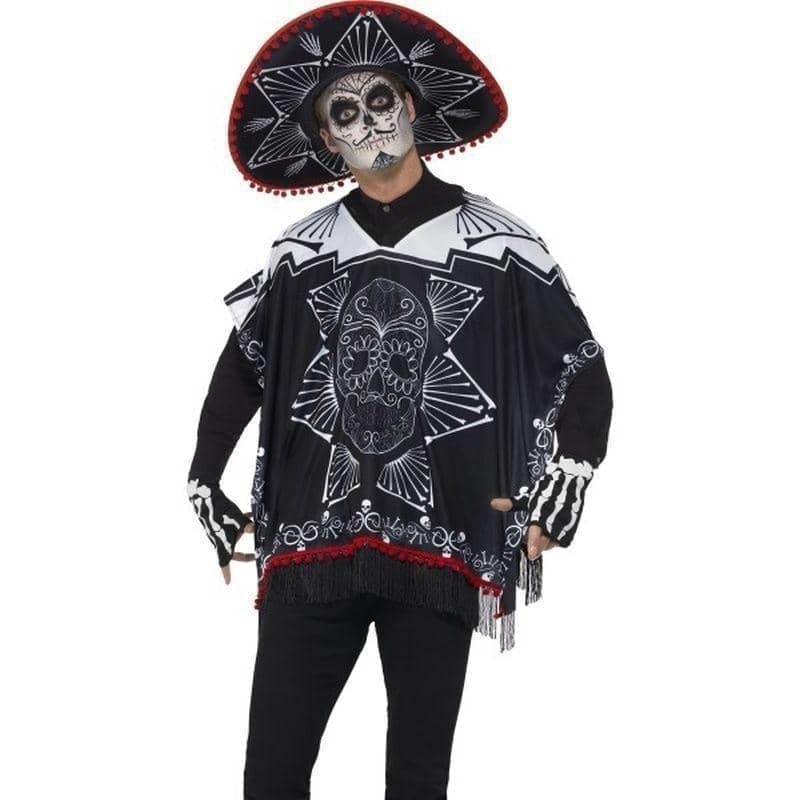 Day Of The Dead Bandit Costume Adult Black White_1