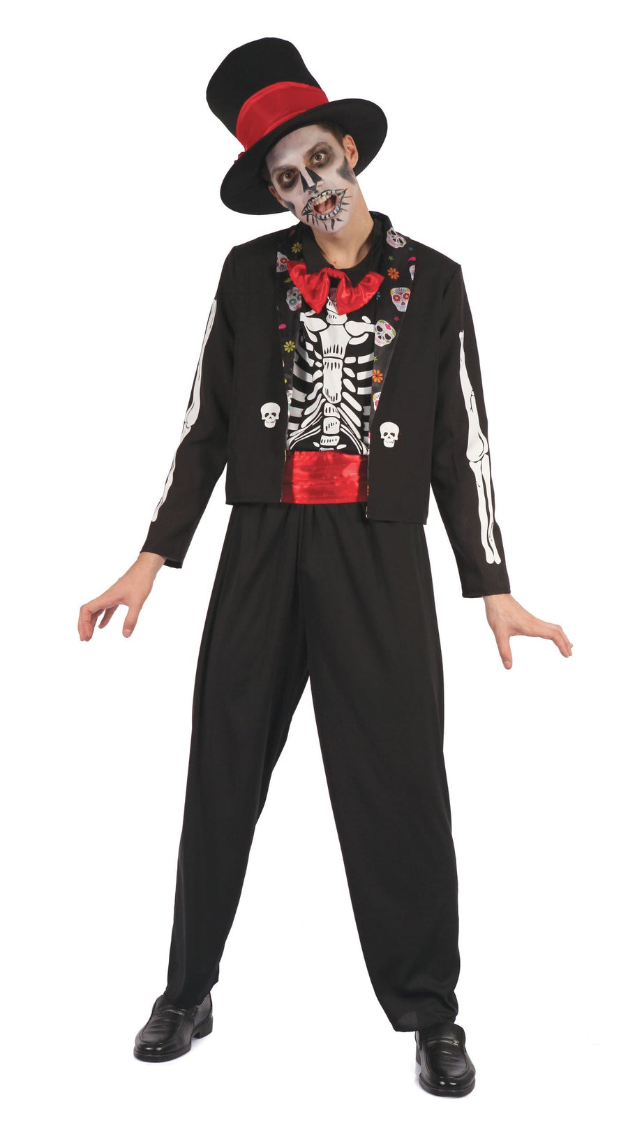 Day Of The Dead Bone Suit Adult Costume Male_1