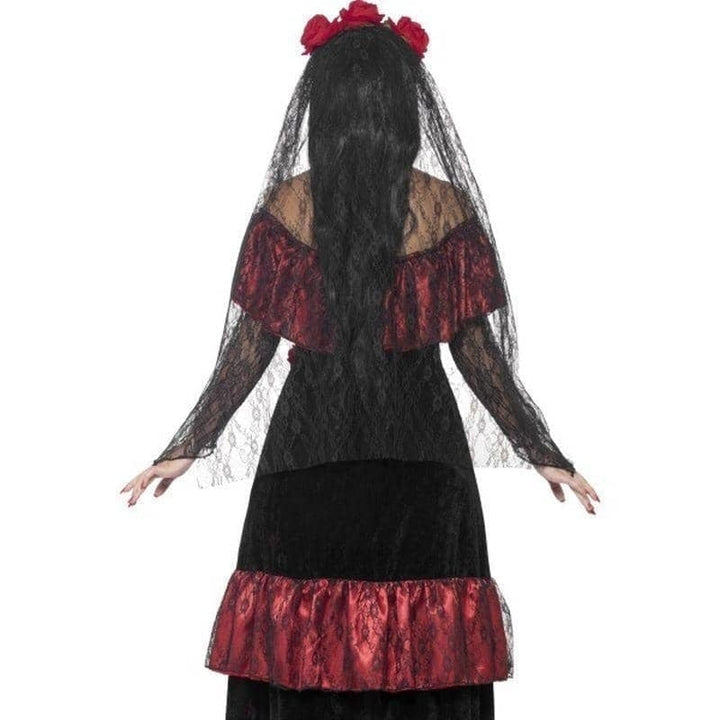 Day Of The Dead Bride Costume Adult Red Dress_2