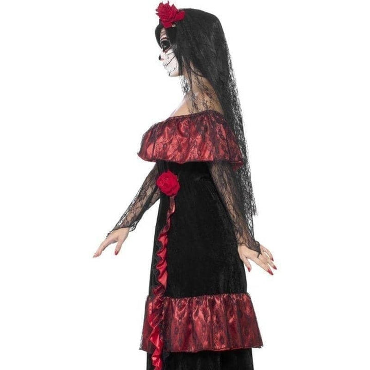 Day Of The Dead Bride Costume Adult Red Dress_3