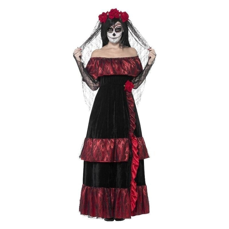 Day Of The Dead Bride Costume Adult Red Dress_4