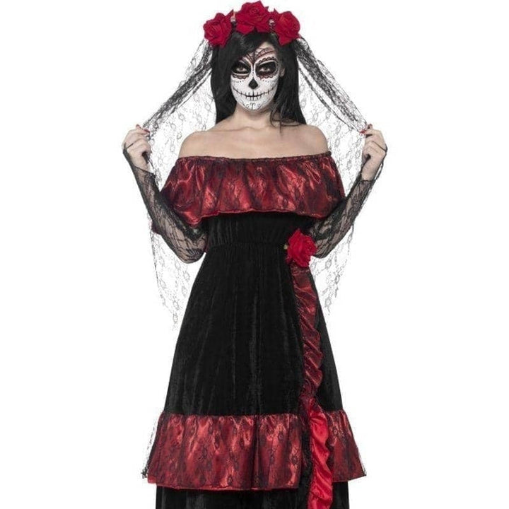 Day Of The Dead Bride Costume Adult Red Dress_1