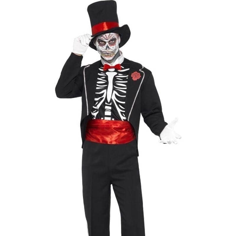 Day Of The Dead Costume Mens Black Suit_1