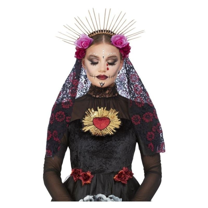Day Of The Dead Deluxe Headband Adult Sunburst Sacred Heart 1