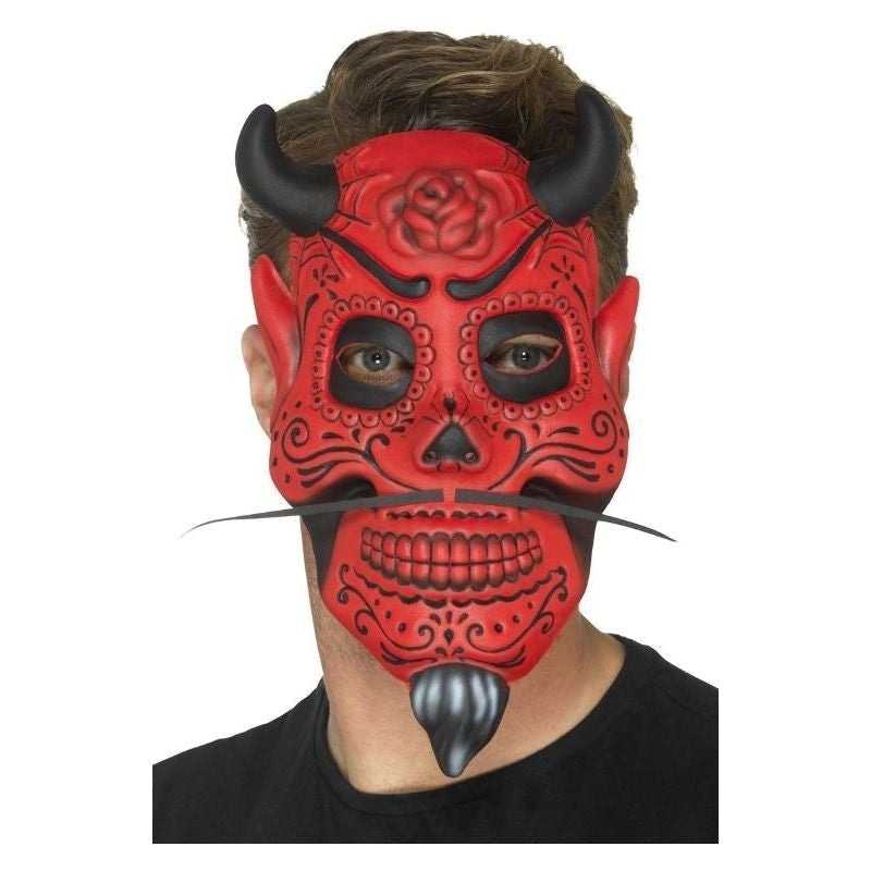 Day Of The Dead Devil Mask Adult Red 2