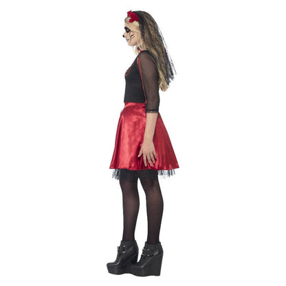 Day Of The Dead Diva Costume Black Teen 3