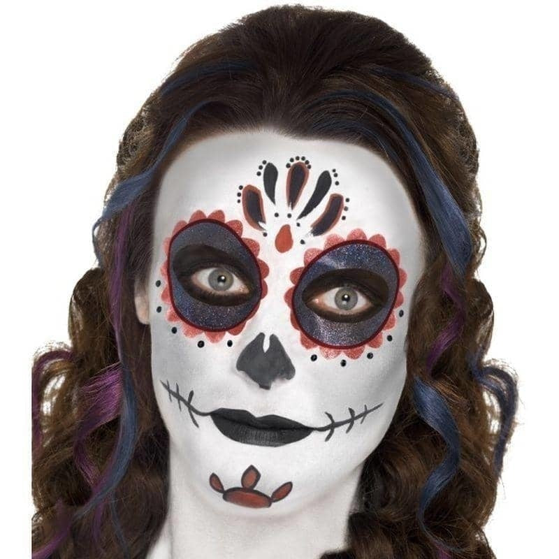 Day Of The Dead Make Up Kit With Face Paints Adult Mixed Colors_1