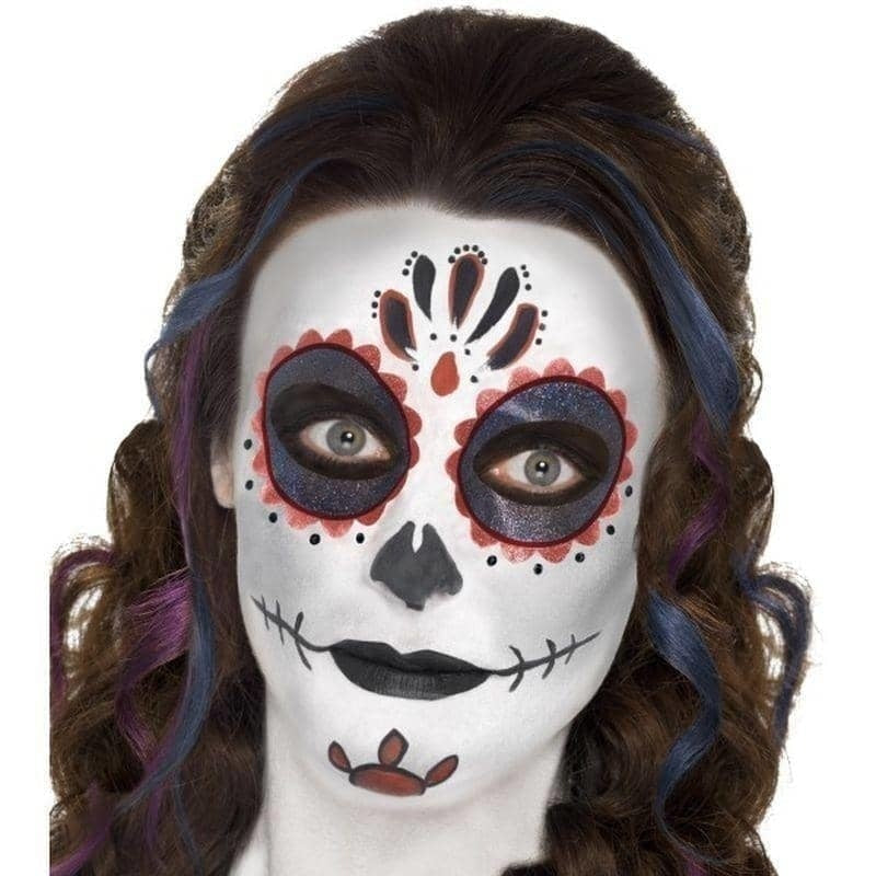 Day of The Dead Make Up Kit Face Paints Tattoo Gem Stickers Crayon Applicators 1