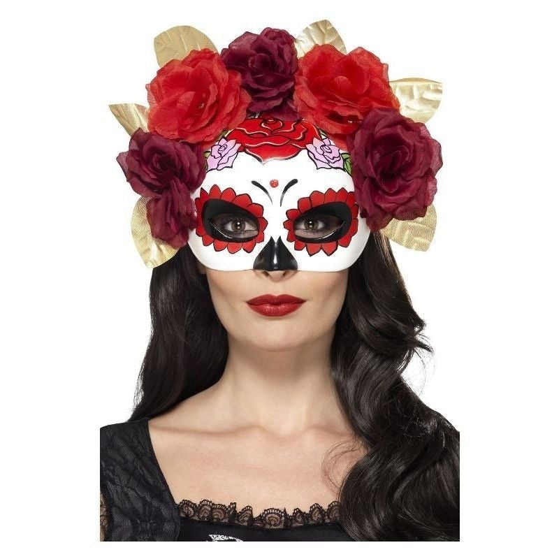 Day Of The Dead Rose Eyemask Adult Red 2