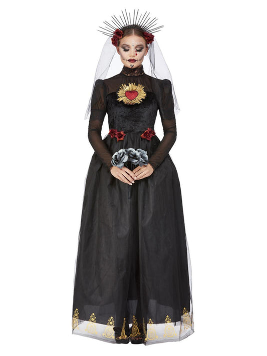 Day Of The Dead Sacred Heart Bride Deluxe Costume Adult Black 2