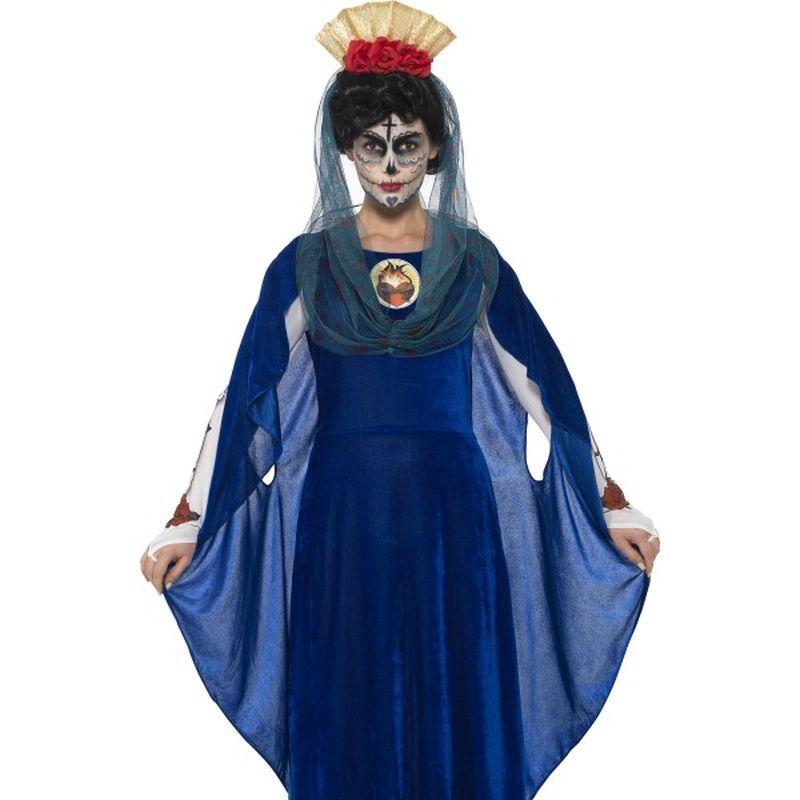 Day Of The Dead Sacred Mary Costume Adult Blue 1