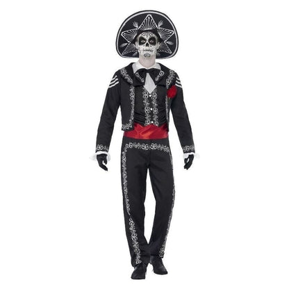 Day Of The Dead Senor Bones Costume Adult Black 1