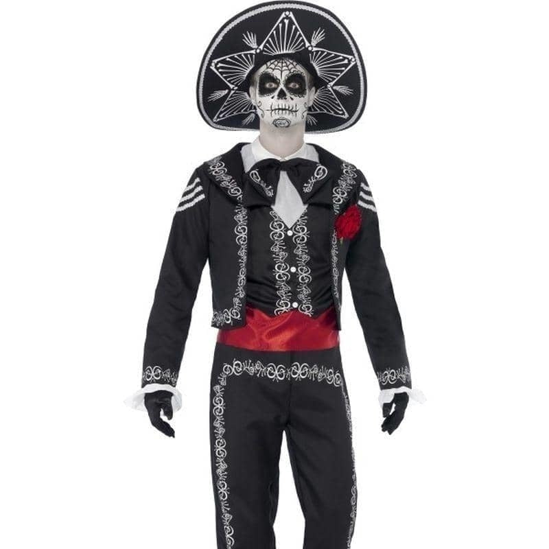 Day Of The Dead Senor Bones Costume Adult Black 2