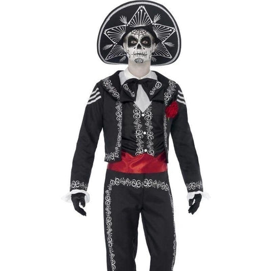 Day Of The Dead Senor Bones Costume Adult Black 2
