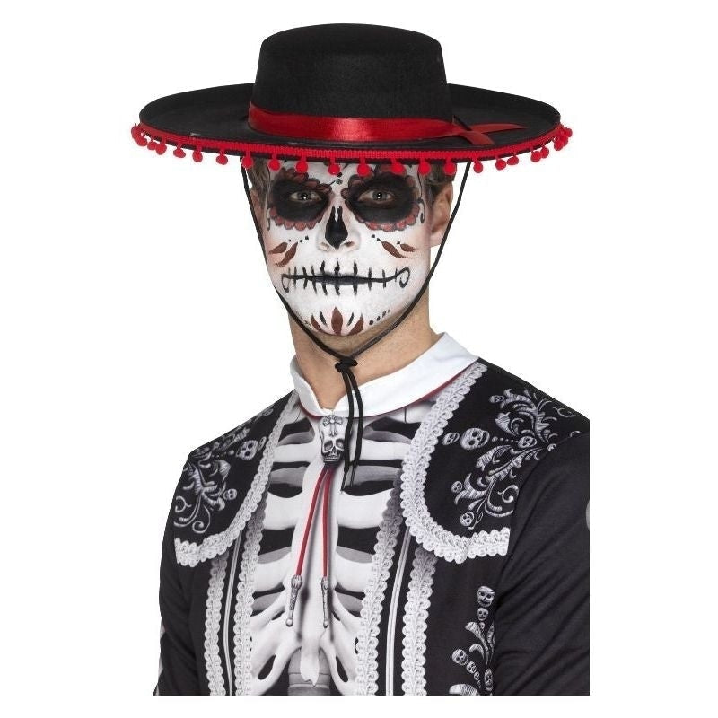 Size Chart Day Of The Dead Senor Hat Adult Black Red