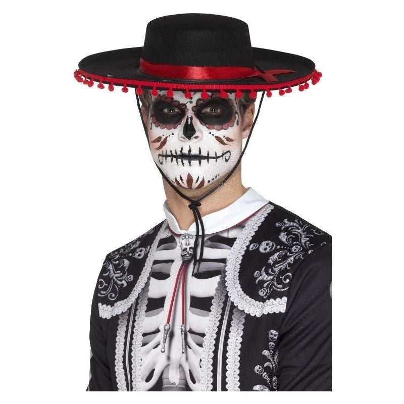 Day Of The Dead Senor Hat Adult Black Red 2