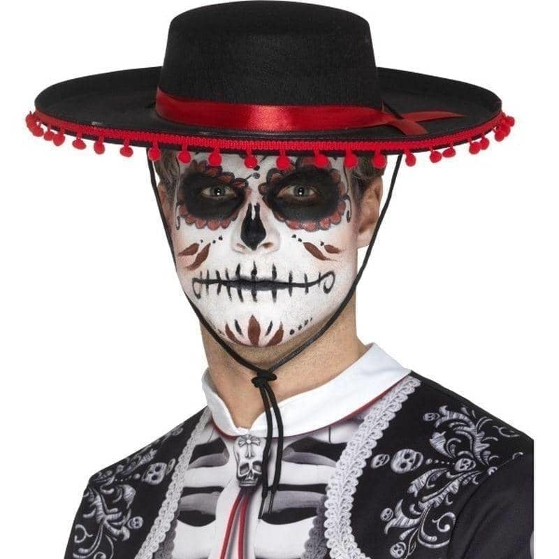 Day Of The Dead Senor Hat Adult Black Red_1