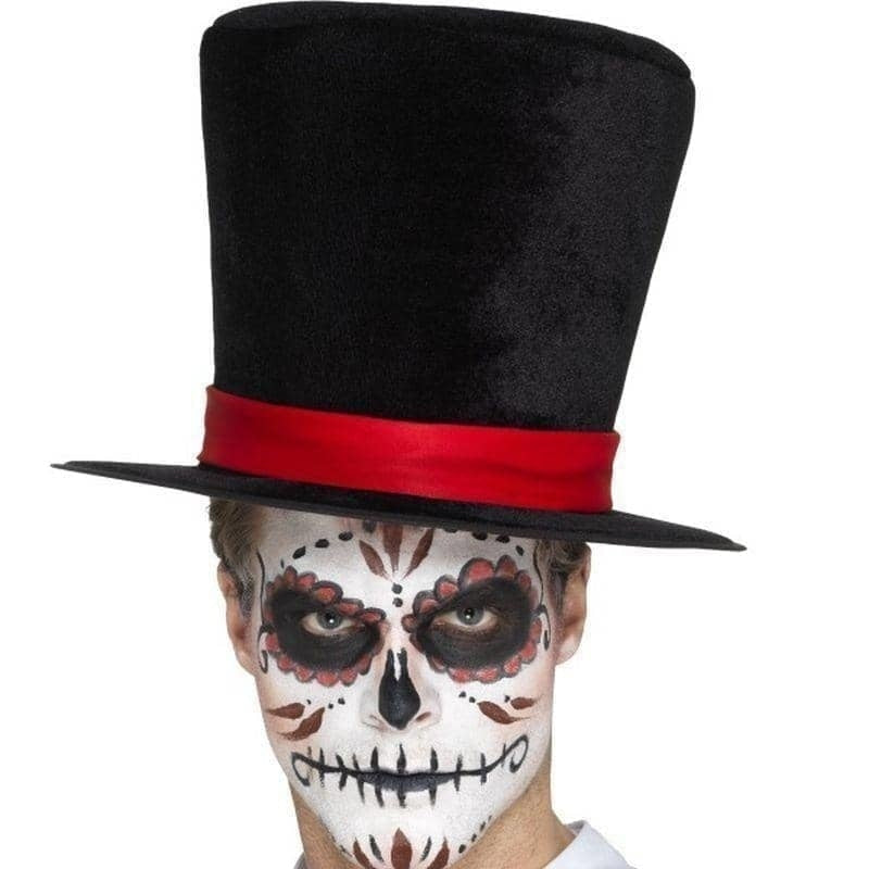 Day Of The Dead Tall Top Hat Adult Felt Black 2