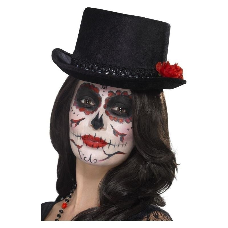 Day Of The Dead Top Hat with Roses 2