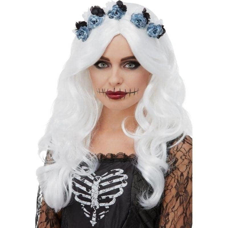 Day Of The Dead Wig Adult White 1