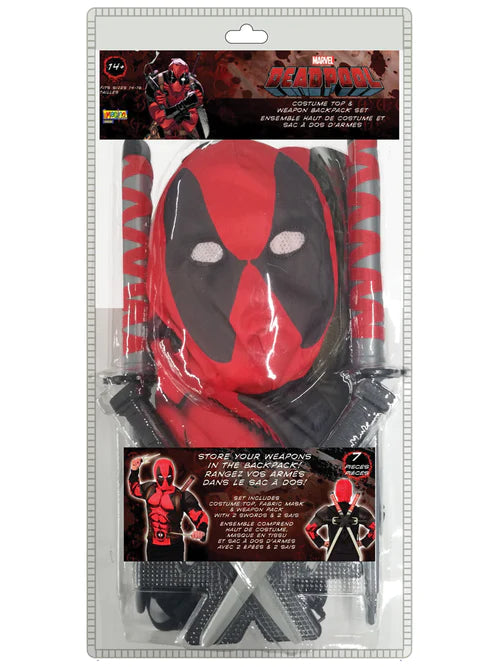 Deadpool Costume Top Weapon Set 14-16 Years