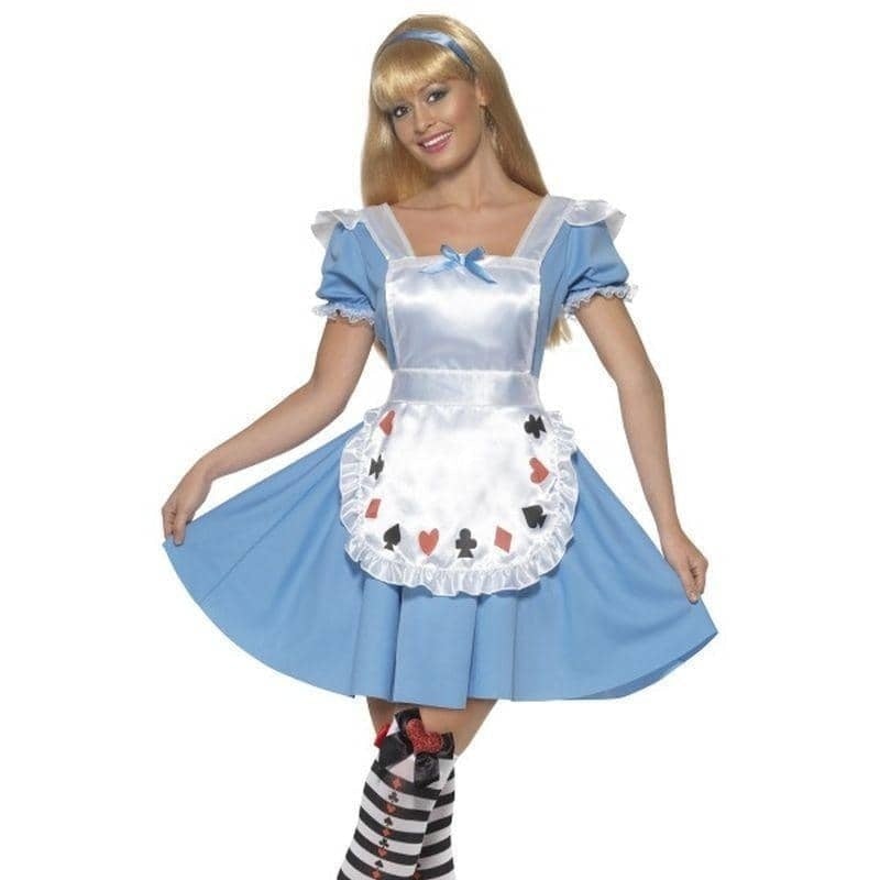 Deck Of Cards Girl Costume Ladies Alice In Wonderland Adult Blue White_1