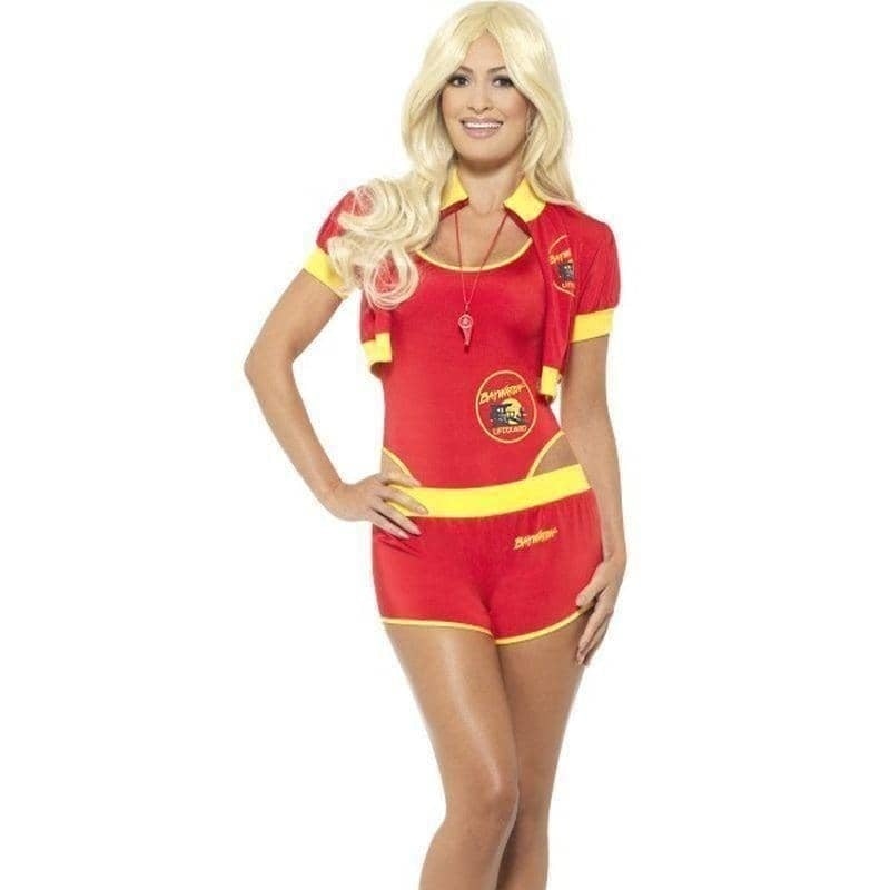 Deluxe Baywatch Lifeguard Costume Adult Red Yellow_1