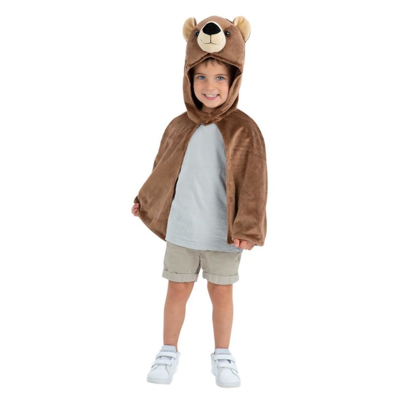 Deluxe Bear Plush Cape Kids Brown Instant Costume 1