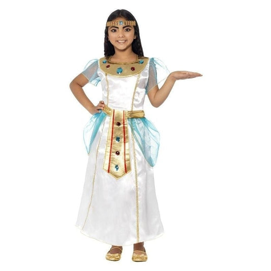Cleopatra Girl Costume White Dress and Gold Headpiece 1